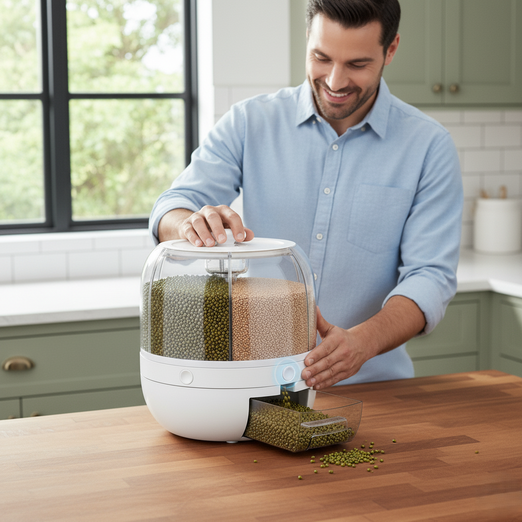 Dispensador De Granos Giratorio