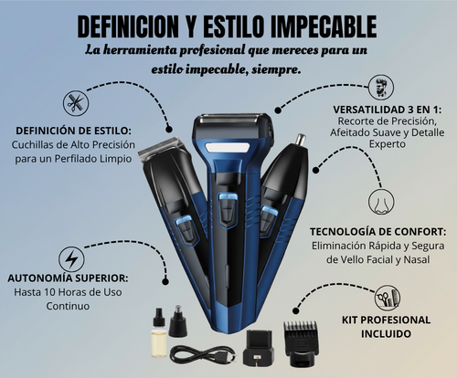 Máquina de afeitar 3 en 1