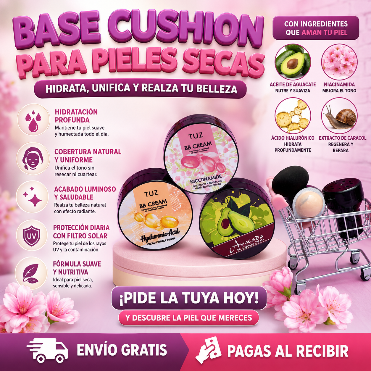 Base Cushion Para Píeles Secas