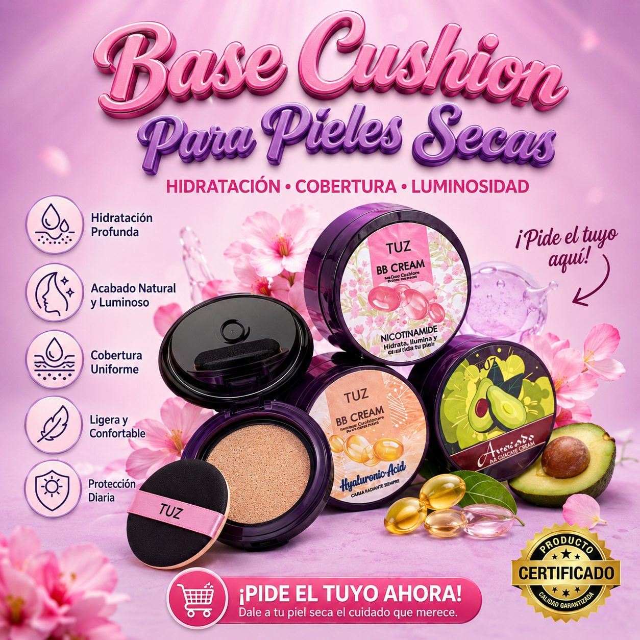 Base Cushion Para Píeles Secas