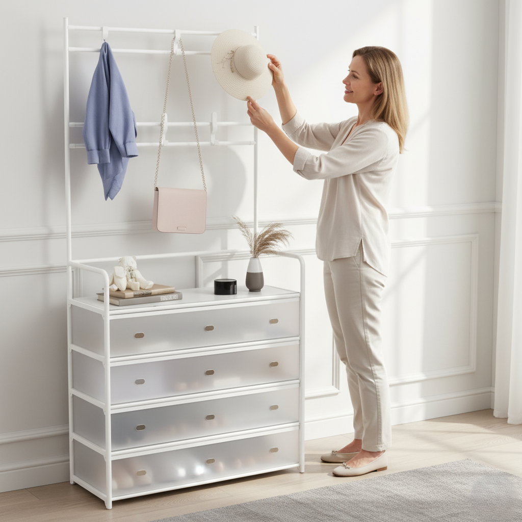 Perchero Y Zapatera 5 niveles