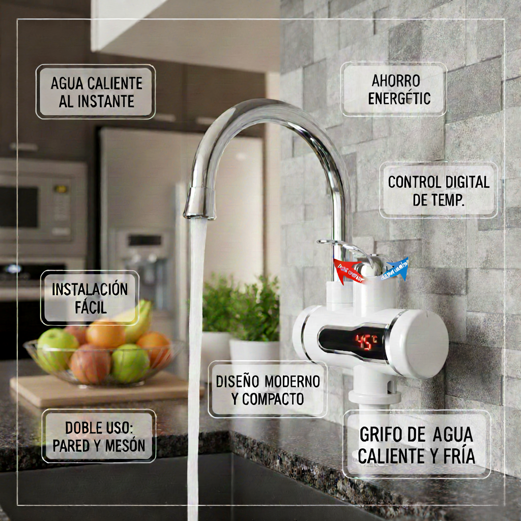 Grifo De Agua Caliente y Fría, Pared y Mezon