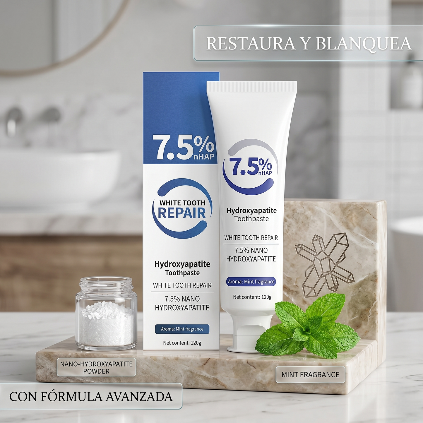 Pasta Dental Reparación con hydroxyapatite