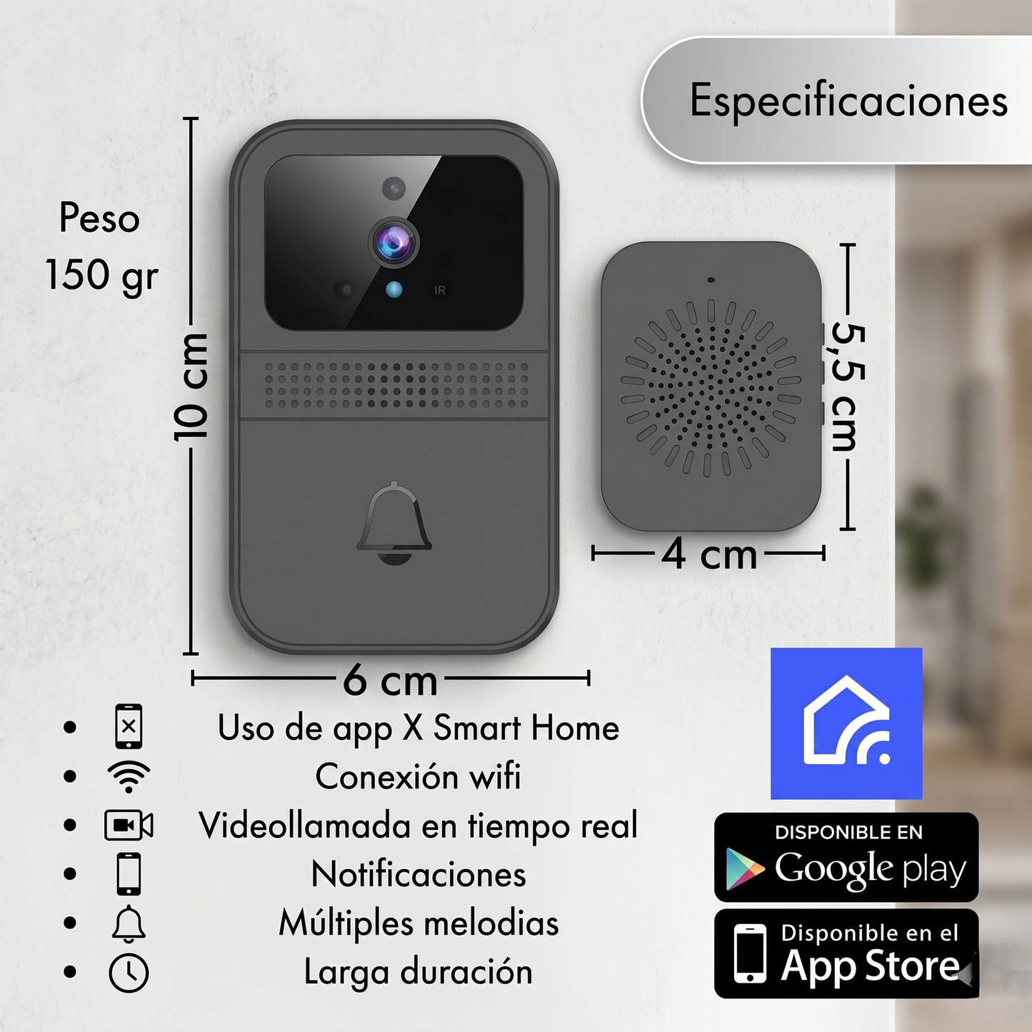 Timbre Inalámbrico con Cámara D9