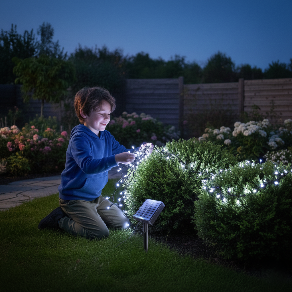 Focos De Navidad Con Panel Solar 10m