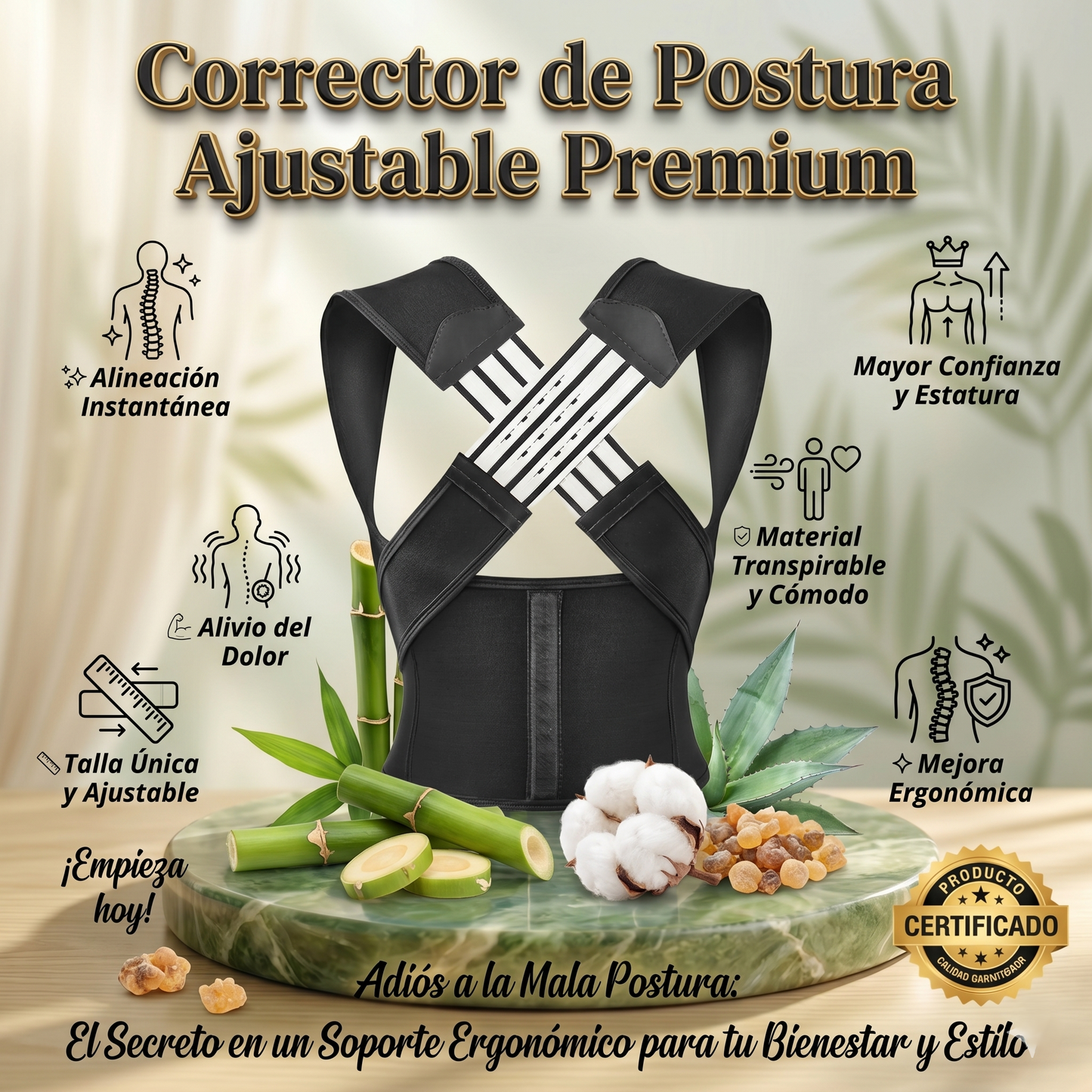 Corrector de Postura Ajustable Premium