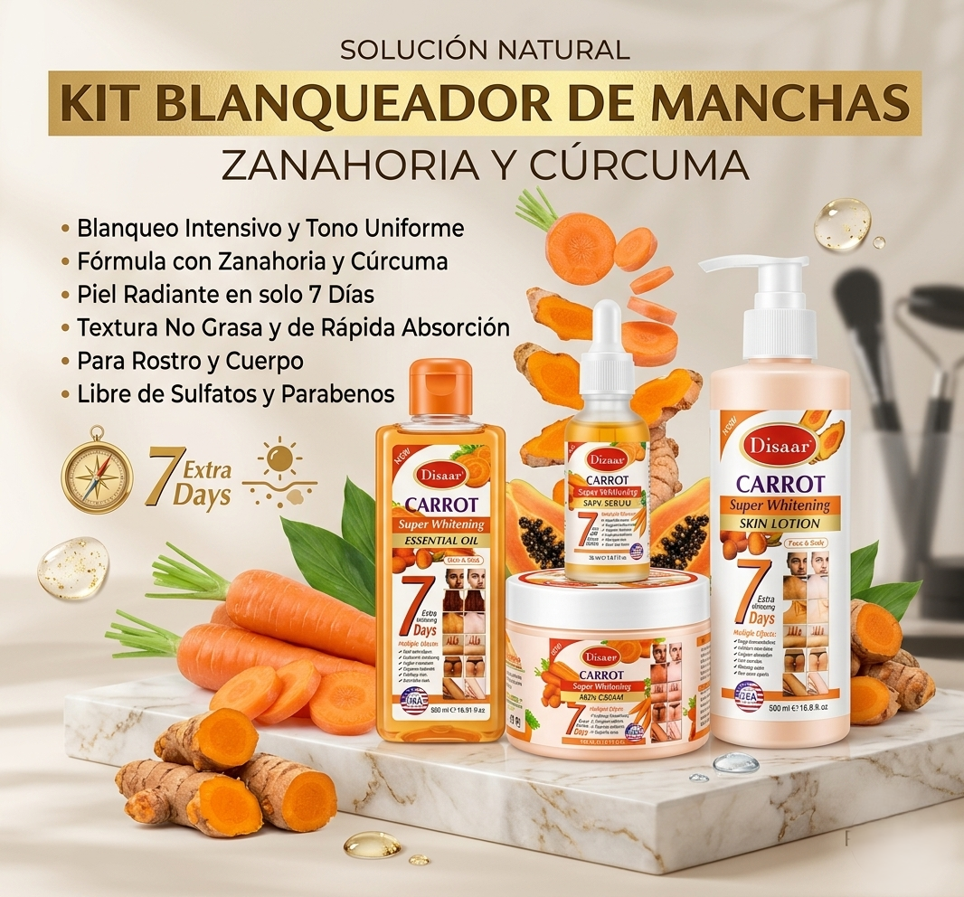 Kit Aclarante Premium de Zanahoria y Cúrcuma