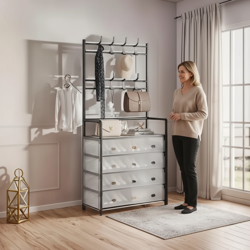 Perchero Y Zapatera 5 niveles