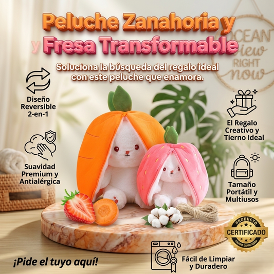 Peluche Zanahoria y Fresa Transformable