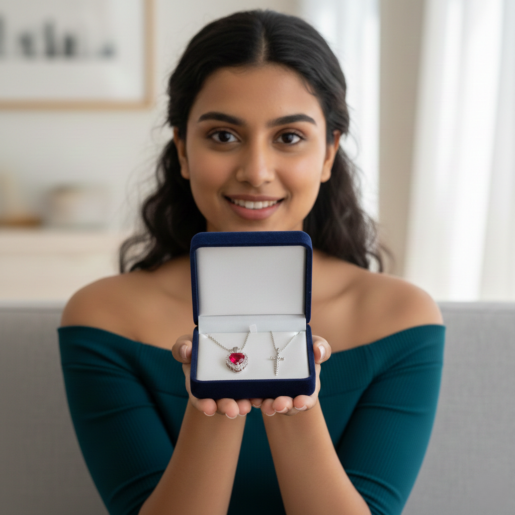 Collar Espada Corazon Pareja +Caja de regalo