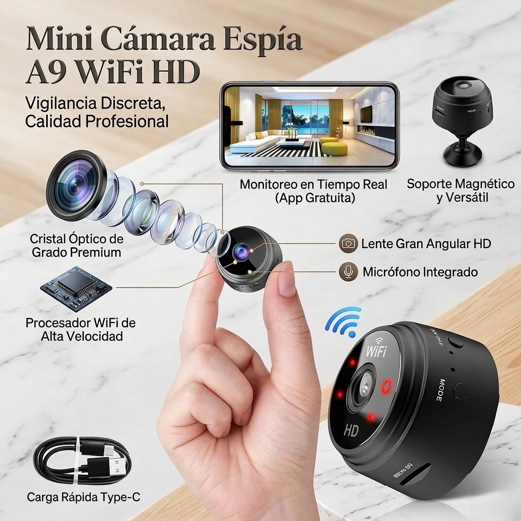 Mini Camara Espia A9 Wifi Hd