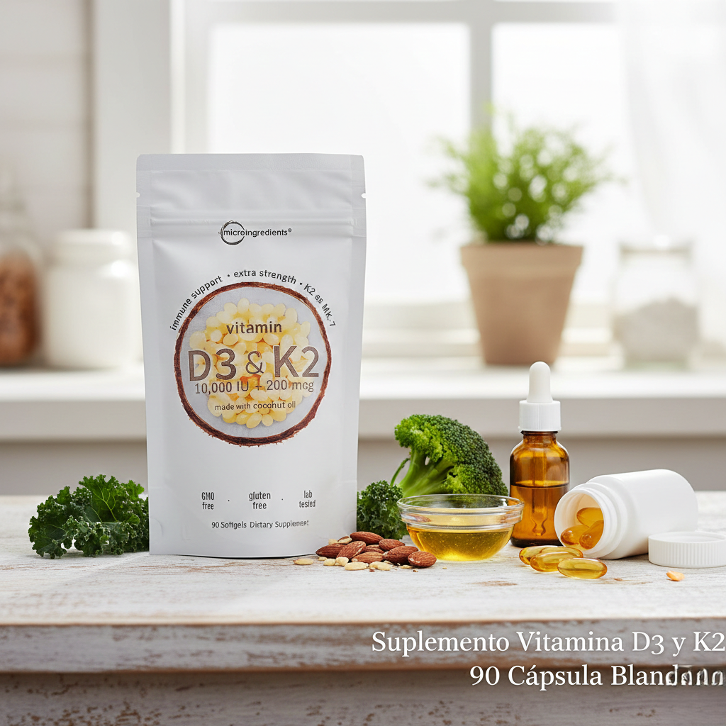 Suplemento Vitamina D3 y K2 90 Cápsula Blanda