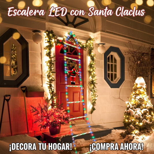 Escalera Led Con Santa Claus Papa Noel