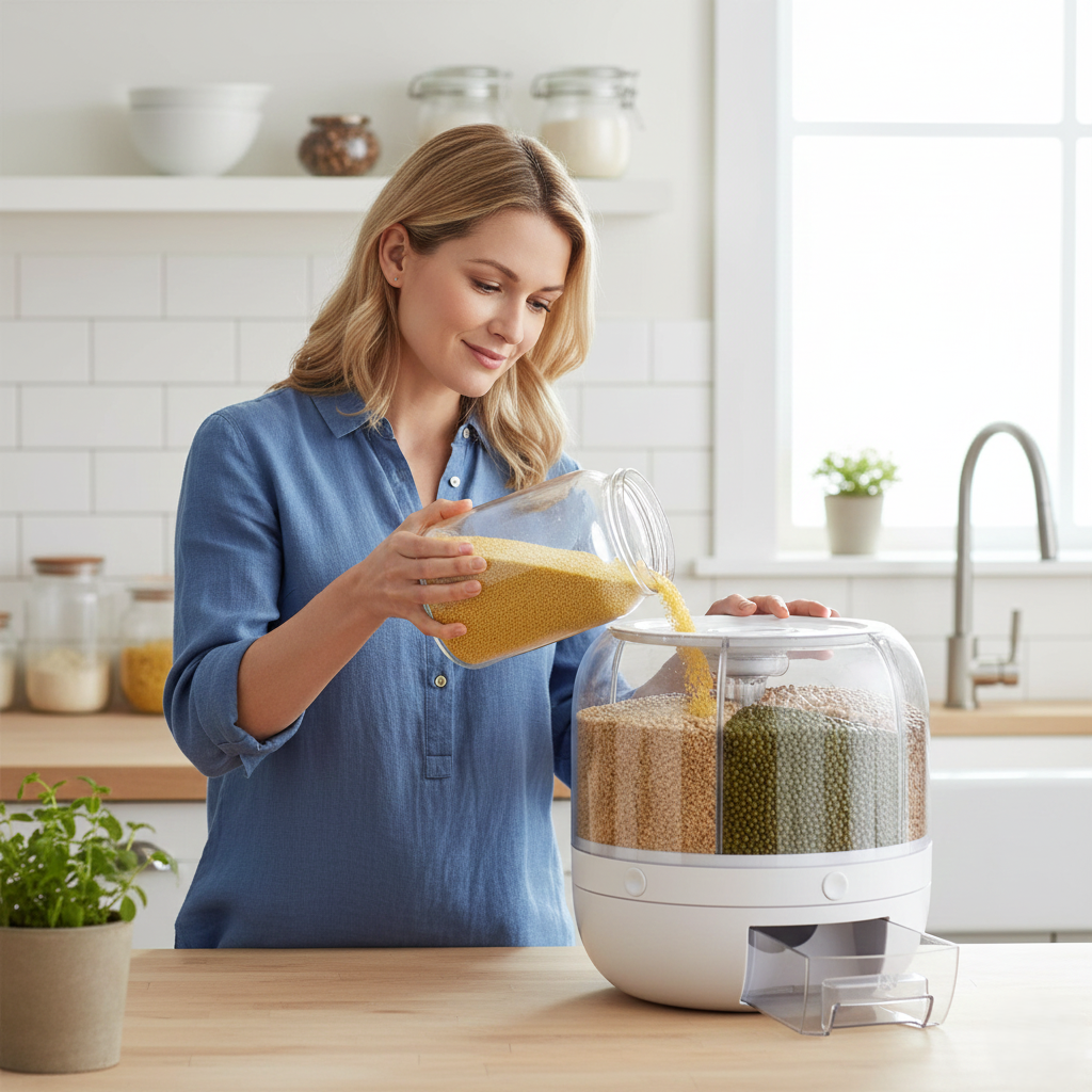 Dispensador De Granos Giratorio