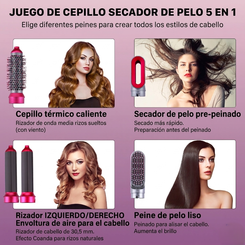 Cepillo Secador De Cabello 5 En 1