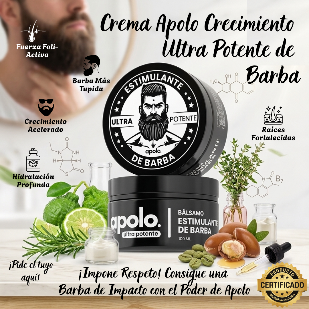 Crema Apolo Crecimiento Ultra Potente de Barba