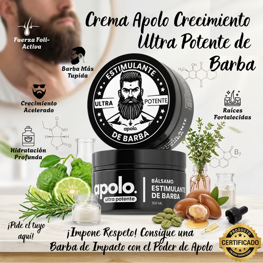 Crema Apolo Crecimiento Ultra Potente de Barba