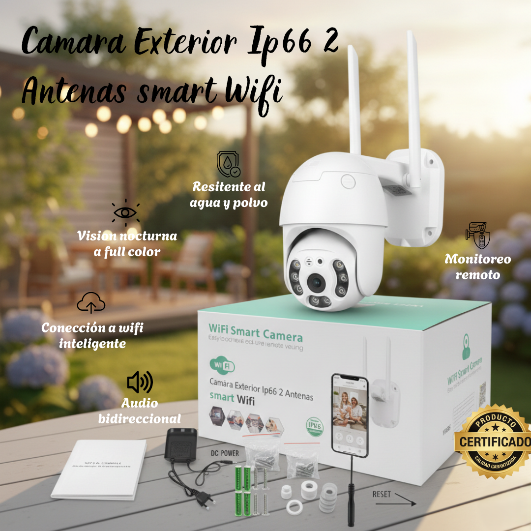 Camara Exterior Ip66 2 Antenas smart Wifi