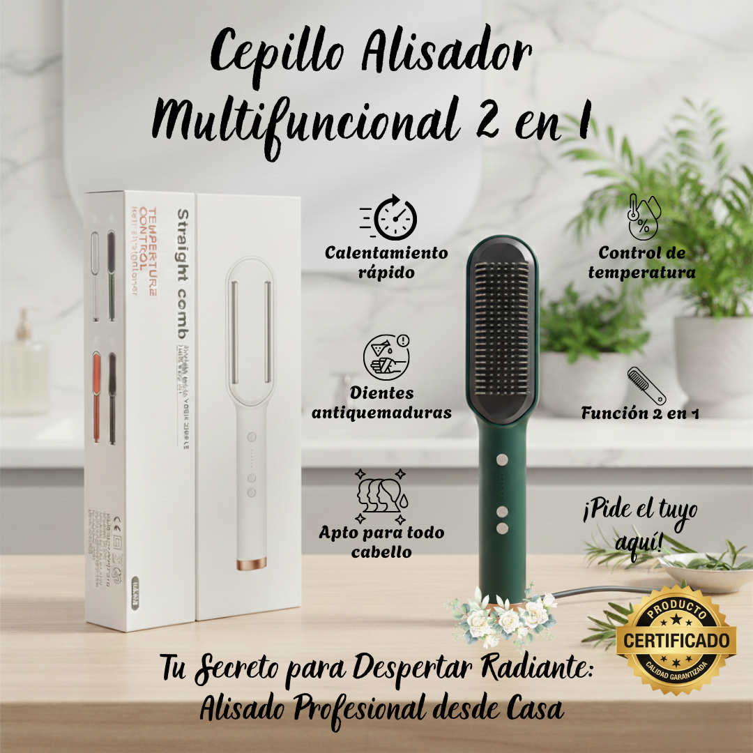Cepillo Alisador Multifuncional 2 en 1