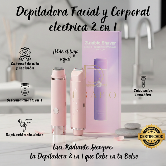 Depiladora Facial y Corporal electrica 2 en 1
