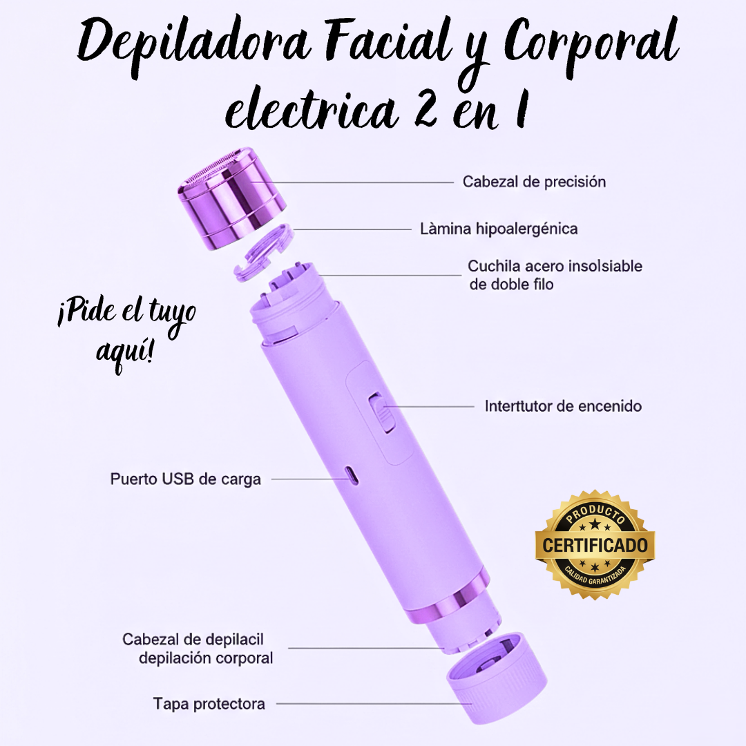 Depiladora Facial y Corporal electrica 2 en 1