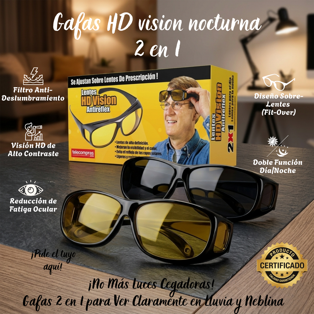 Gafas HD vision nocturna 2 en 1