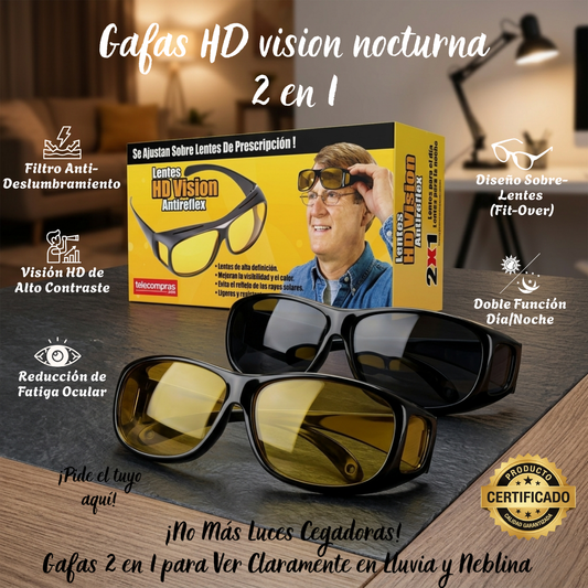 Gafas HD vision nocturna 2 en 1