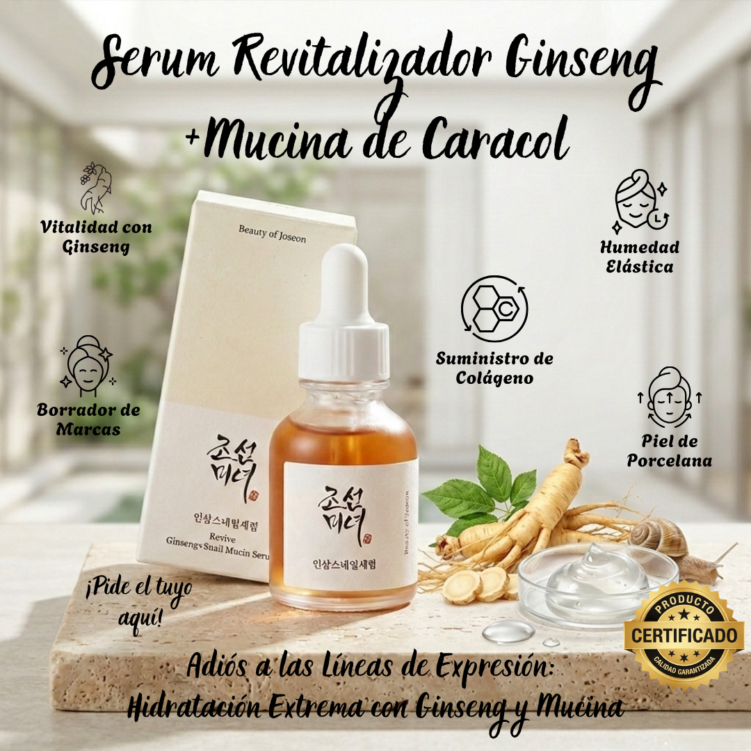 Serum Revitalizador Ginseng+Mucina de Caracol