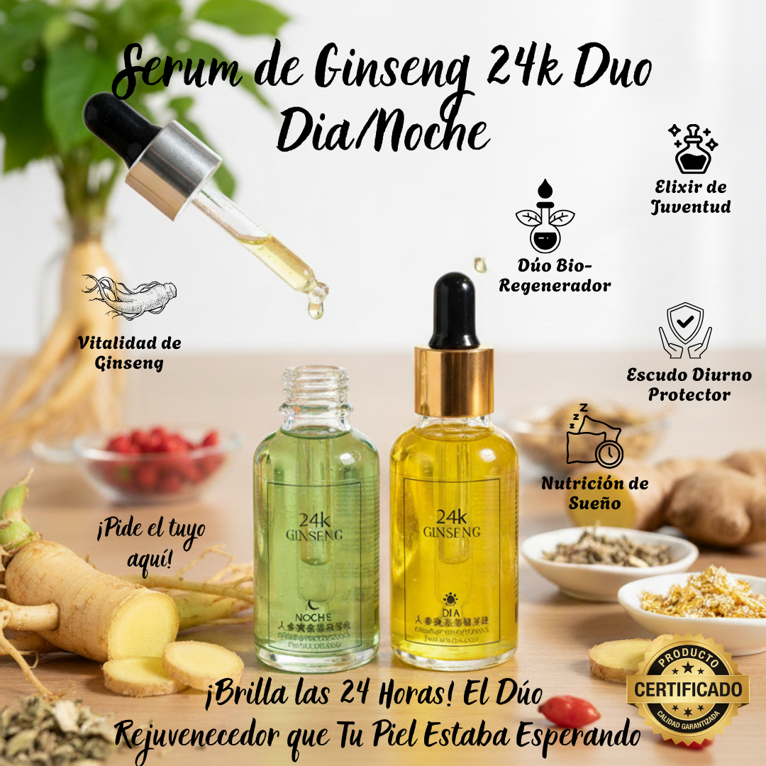 Serum de Ginseng 24k Duo Dia/Noche