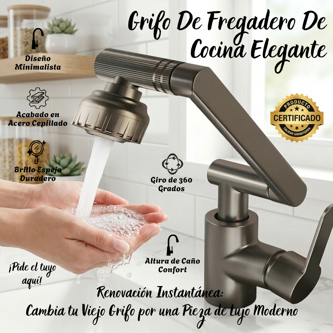 Grifo De Fregadero De Cocina Elegante giro 180°
