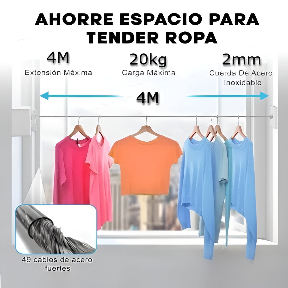 Tendedero de Pared Inoxidable