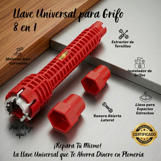 Llave Universal para Grifo 8 en 1
