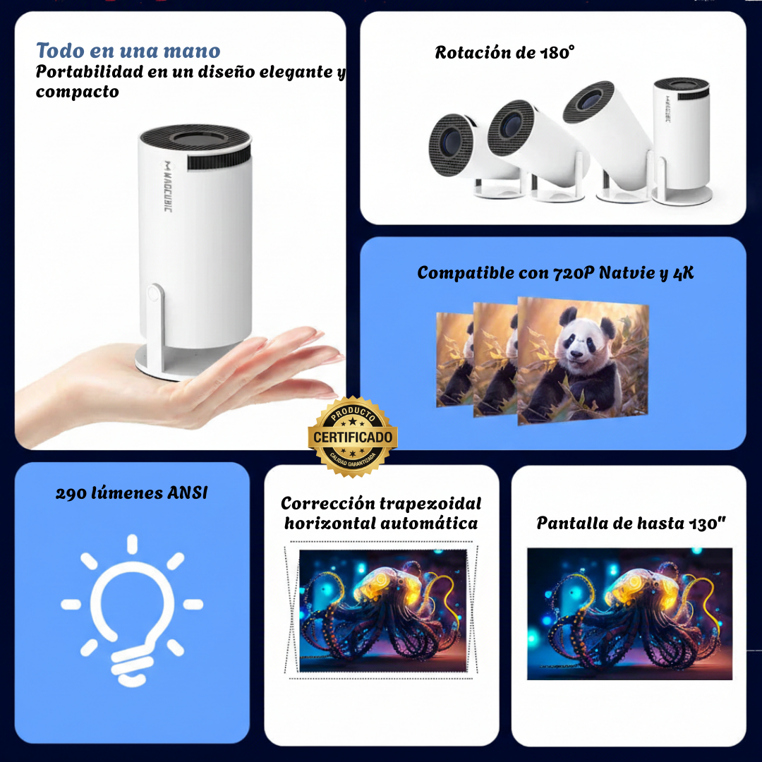 Mini Proyector Portátil Android Full HD
