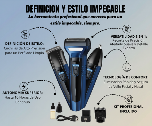 Máquina de afeitar 3 en 1